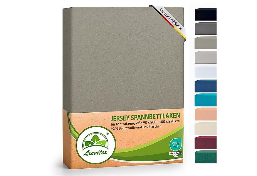 leevitex® Spannbettlaken Luxus Elasthan Jersey Spannbettlaken, Gummizug: Ru günstig online kaufen