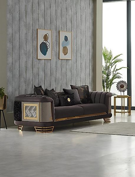 JVmoebel Sofa Couch Violett Polstersofa Dreisitzer Sofa 3 Sitzer Stoffsofa günstig online kaufen