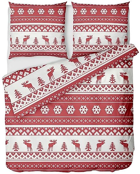 LINKHOFF Bettwäsche Biber Weihnachtsbettwäsche 135x200 / 155x220 + Kissen, günstig online kaufen