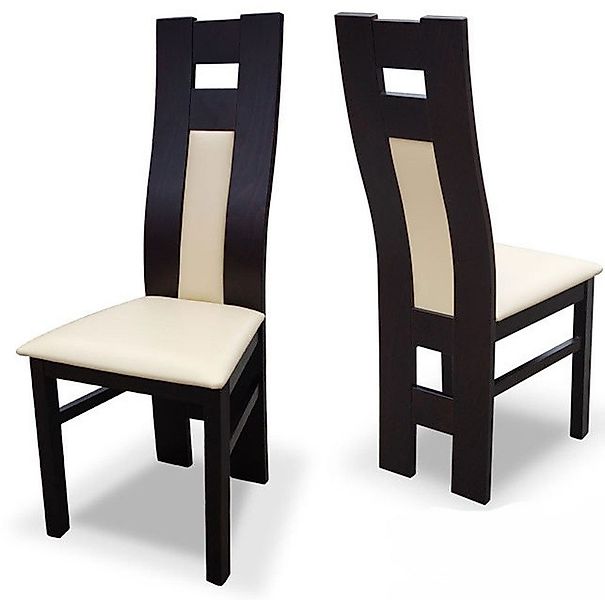 Xlmoebel Küchenstuhl Massiver Holzstuhl Esszimmerstuhl Designer-Lederstuhl günstig online kaufen