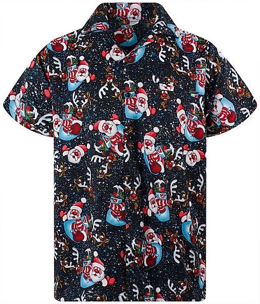 King Kameha Hawaiihemd Christmas Snowflakes Funky Hawaii-Hemd Kurzarm Front günstig online kaufen