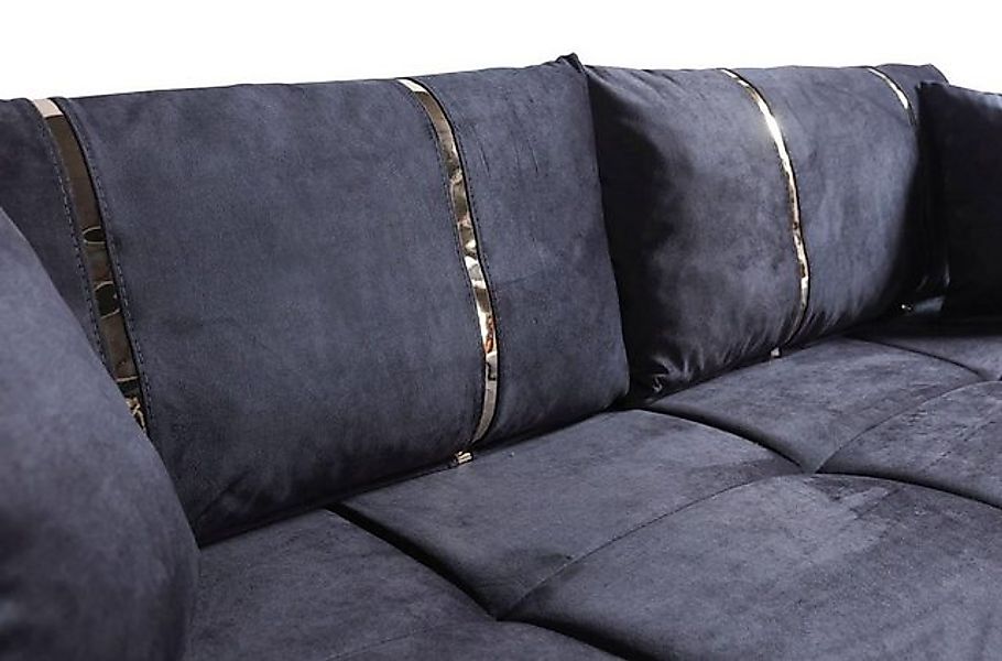 JVmoebel Sofa Luxus 3 Sitzer Sofa Wohnzimmer Möbel Elegant Sofa Textil Schw günstig online kaufen