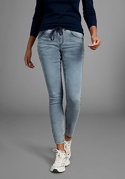 Arizona Stretch-Jeans weites Bein, normale Leibhöhe, knöchellang, mit Used- günstig online kaufen