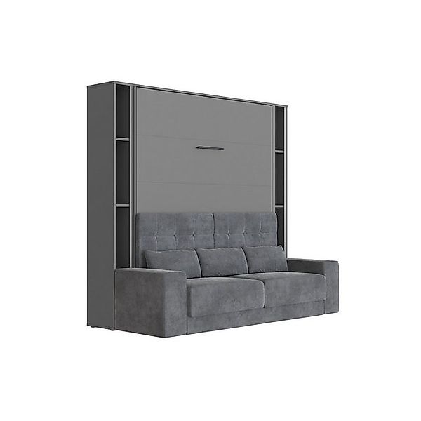 SMARTBett Schrankbett SchrankbettSet mit Sofa M1 160x200 + 2 Standregale in günstig online kaufen