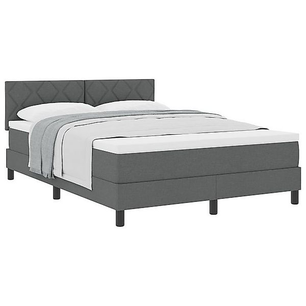 vidaXL Bett Boxspringbett mit Matratze Dunkelgrau 140x200 cm Stoff (1-tlg) günstig online kaufen