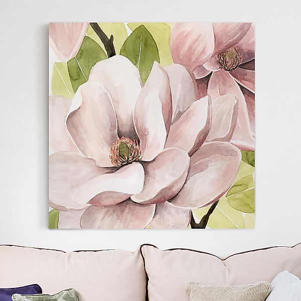 Leinwandbild - Quadrat Magnolie errötet I günstig online kaufen