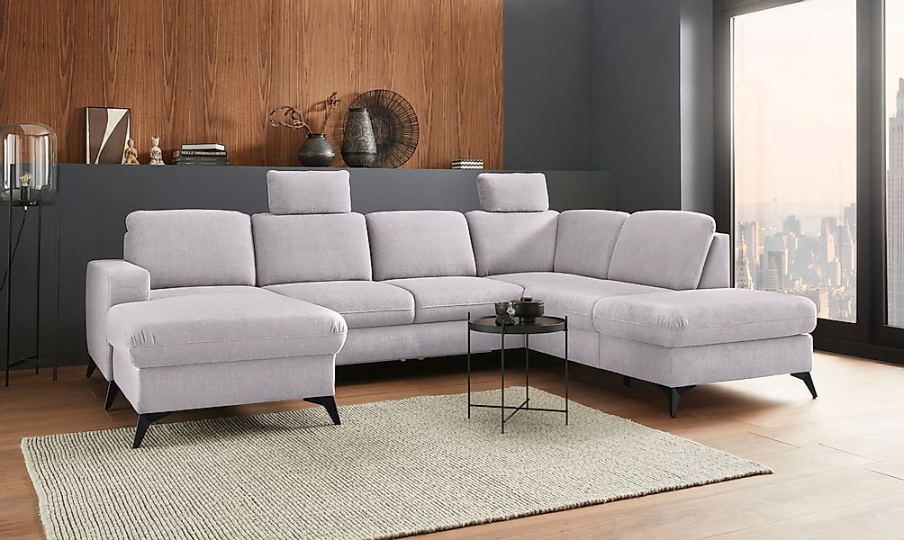 Home affaire Wohnlandschaft »Lolland U-Form« Wahlweise mit Bettfunktion und günstig online kaufen