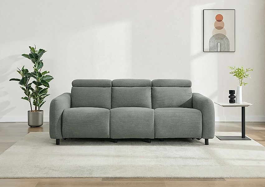 Home affaire 3-Sitzer SKAANE in Cord, Sofa mit manueller u. elektrischer Re günstig online kaufen
