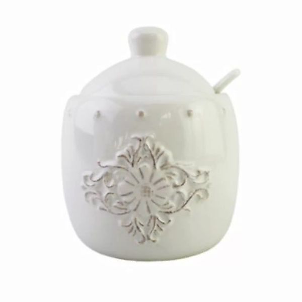 Neuetischkultur Zuckerdose mit Deckel und Löffel Keramik weiß Bessie günstig online kaufen