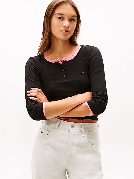 Tommy Jeans Langarmshirt "TJW SLIM SH IRREGULAR RIB LS", in gerippter Struk günstig online kaufen