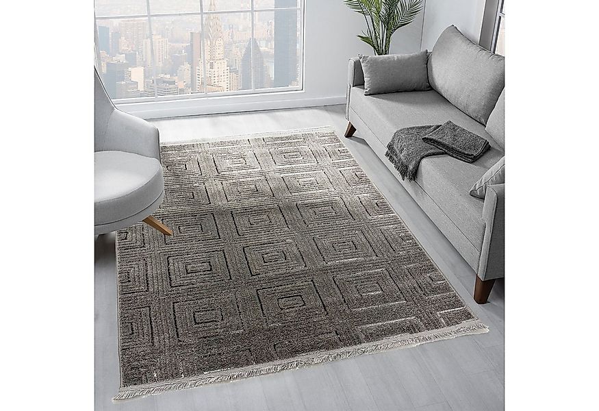 Vimoda Teppich Teppich Wohnzimmer neues dünn Designteppich kariert moderne, günstig online kaufen