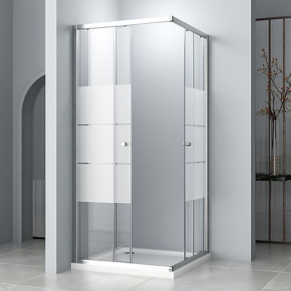 Hopibath Eckdusche milchglas Duschkabine 100x100 100x80 günstig online kaufen