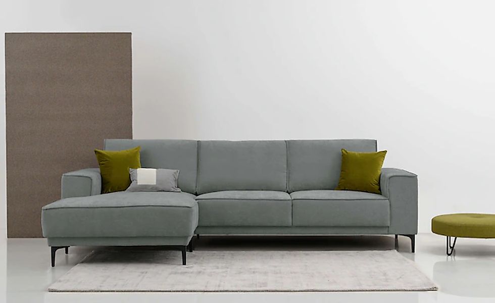 Places of Style Ecksofa »Polsterecke Oland, Struktur, Flachgewebe, Luxus-Mi günstig online kaufen