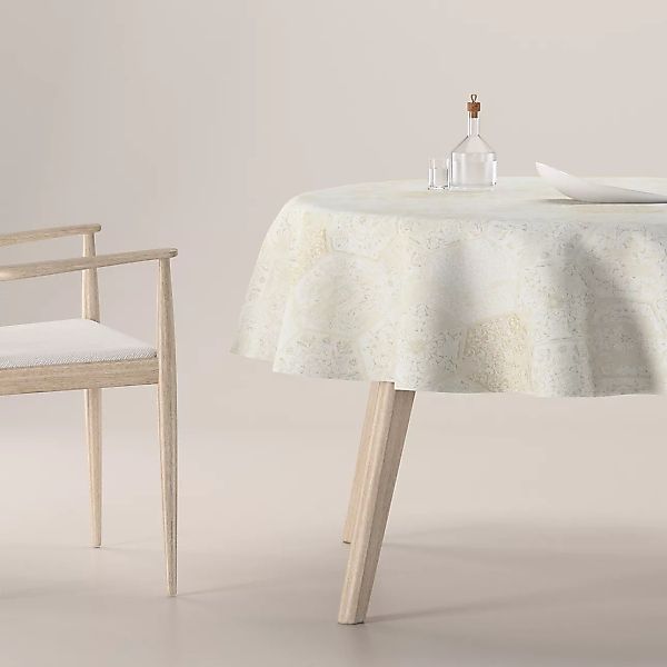 Runde Tischdecke, grau-beige, Secret Garden (144-92) günstig online kaufen