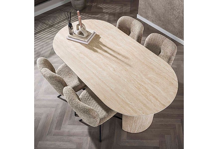 Maison ESTO Esstisch Esszimmertisch „Travina“ – Eleganz in Travertin-Optik günstig online kaufen