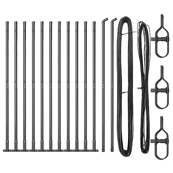 vidaXL Zaunpfosten 13 Stk Grau Stahl 42004313 günstig online kaufen