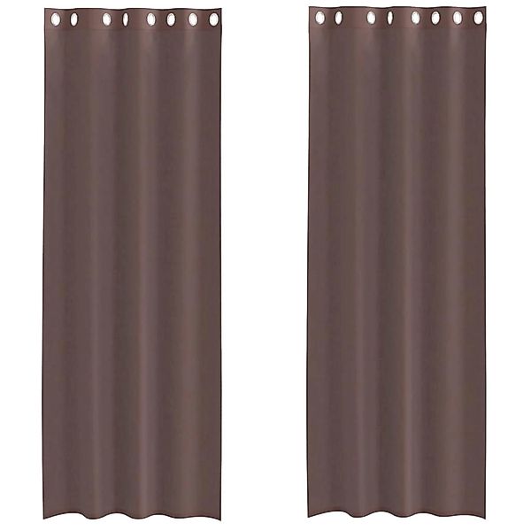vidaXL Voile Vorhänge mit Ösen 2 Stk Braun 140x300 cm 4102070 günstig online kaufen