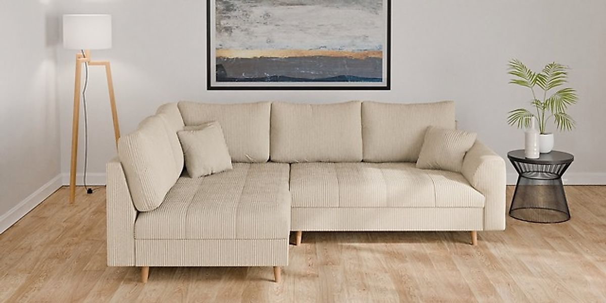Home affaire Ecksofa »CHARRE L-Form mit Ottomane, Maße B/T/H: 231/161/81 cm günstig online kaufen