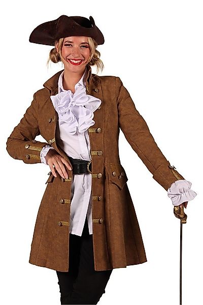 thetru Piraten-Kostüm Piratin Mantel 'Anne Bonny' für Damen, Braun günstig online kaufen