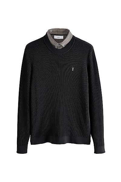 Next 2-in-1-Pullover Regular Fit Pullover mit eingenähtem Kragen (1-tlg) günstig online kaufen