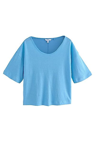 Next T-Shirt Weiches T-Shirt mit U-Ausschnitt, Leinen-Modalmix (1-tlg) günstig online kaufen