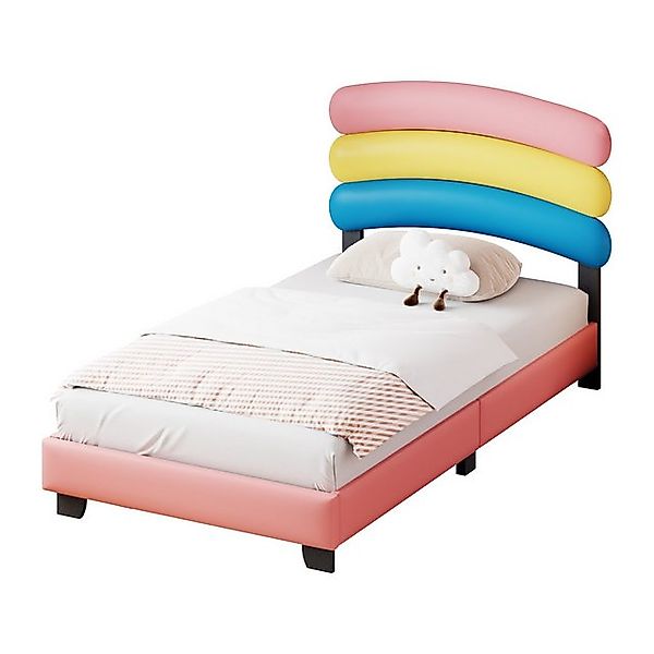 NMonet Kinderbett Polsterbett Einzelbett (aus Kunstleder), Regenbogenform K günstig online kaufen