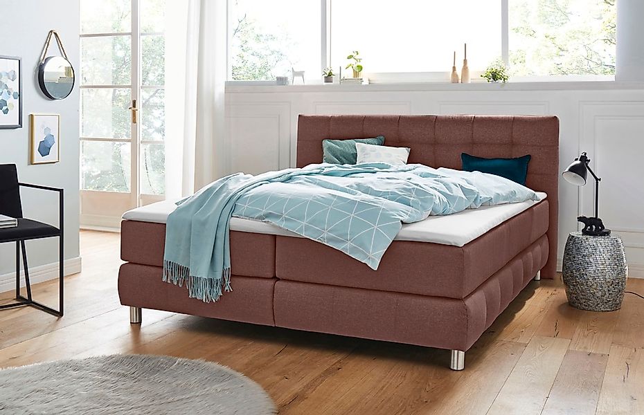 Home affaire Boxspringbett "Salo" incl. Topper, 6 Breiten, 2 Härtegrade, TF günstig online kaufen