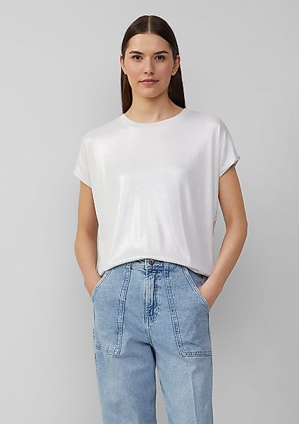 s.Oliver Shirttop Schimmerndes T-Shirt mit überschnittenen günstig online kaufen