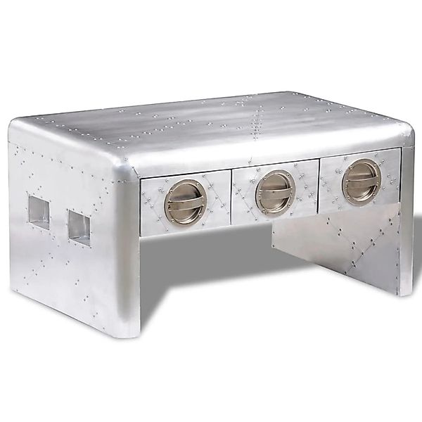 vidaXL Couchtisch mit 3 Schubladen Vintage Flugzeug-Stil 242119 günstig online kaufen