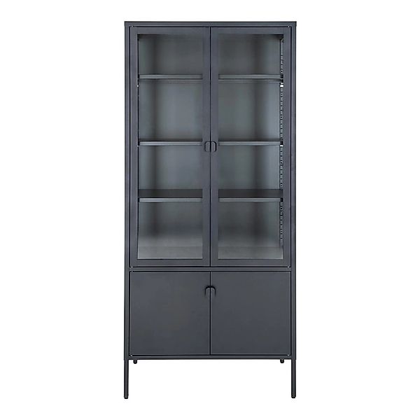 ebuy24 Brisbane Vitrinenschrank 4 Türen Schwarz günstig online kaufen