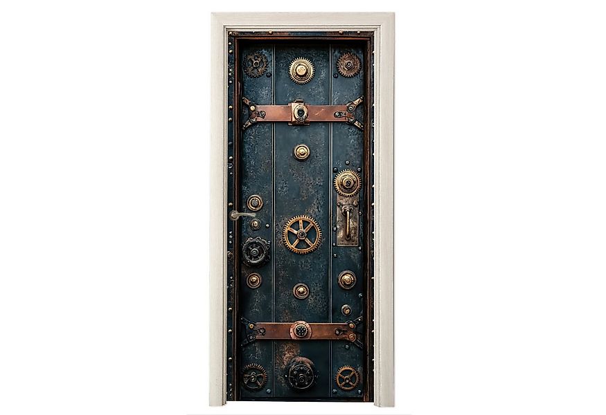 MuchoWow Türtapete Tür - Tresor - Industriell - Vintage, Matt, bedruckt, (1 günstig online kaufen