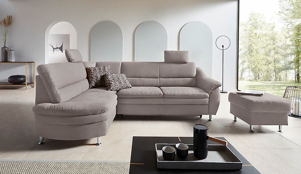 Places of Style Ecksofa "Cardoso L-Form", Federkern, wahlweise mit Bett, Sc günstig online kaufen