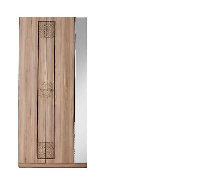 Xlmoebel Kleiderschrank Kleiderschrank aus Holz mit Spiegel in Braun für da günstig online kaufen