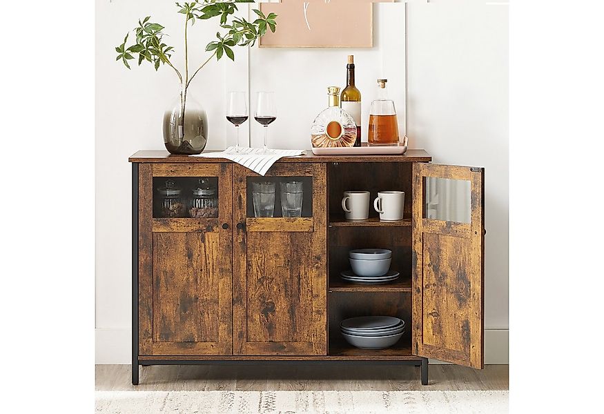 VASAGLE Sideboard Küchenschrank (Aufbewahrungsschrank, Stahlrahmen, Industr günstig online kaufen