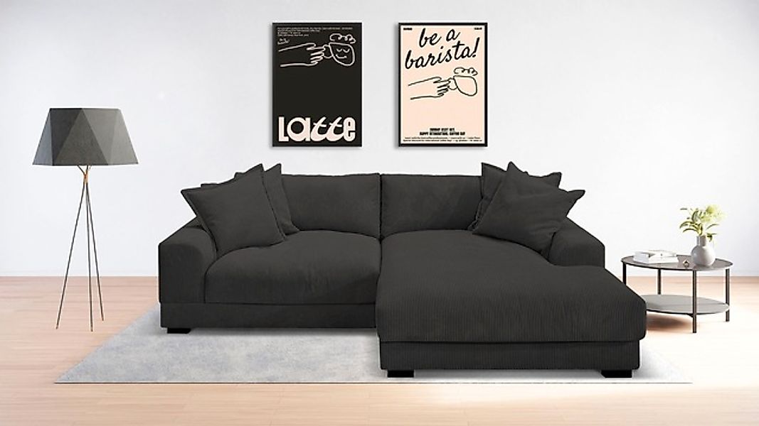 TRENDMANUFAKTUR Ecksofa »Zinal, aktuelles Design, mit 4 Zierkissen,«, mit e günstig online kaufen