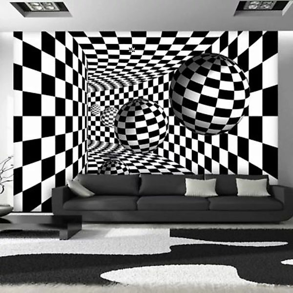 artgeist Fototapete Schwarz-weißer Korridor schwarz/weiß Gr. 200 x 140 günstig online kaufen