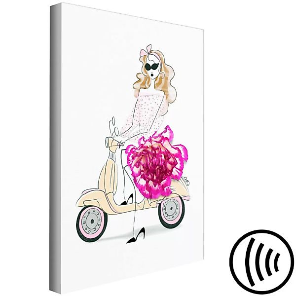Wandbild Girl on a Scooter (1 Part) Vertical XXL günstig online kaufen