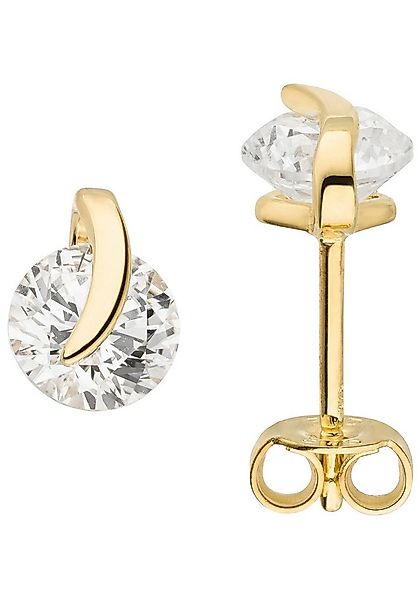 JOBO Paar Ohrstecker, 375 Gold mit 2 Zirkonia 5,9 mm günstig online kaufen