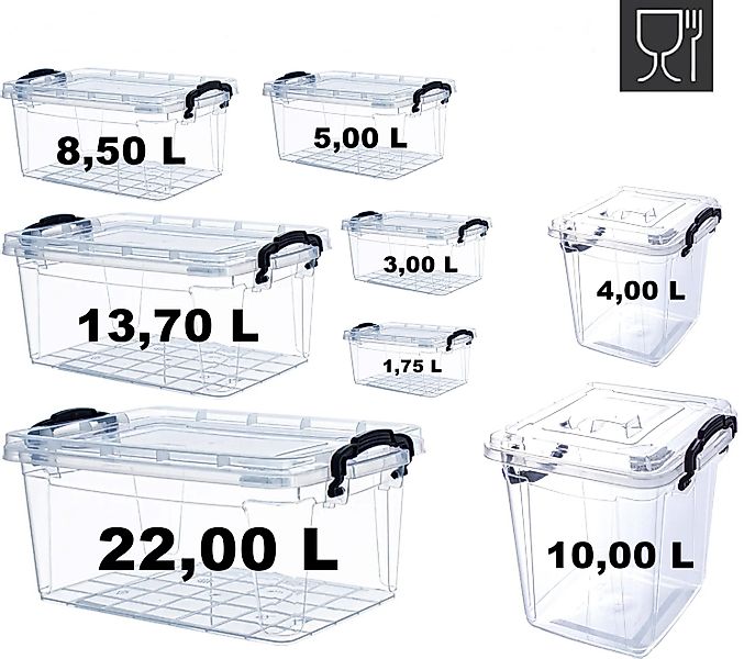 Ebaxx Aufbewahrungsbox Box mit Deckel Stapelbar günstig online kaufen