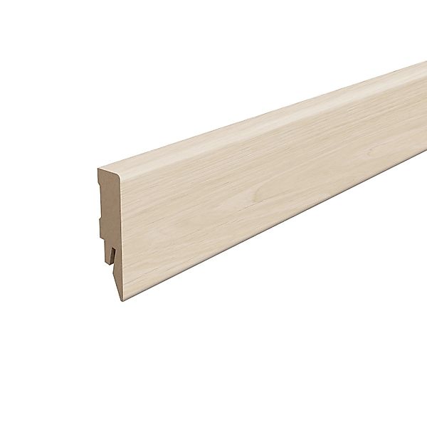 Egger Sockelleiste L715 Kubisch für Fußboden Camden 6 cm Eiche Weiß günstig online kaufen