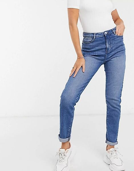 Urban Bliss – Mom-Jeans in mittlerer Waschung-Blau günstig online kaufen