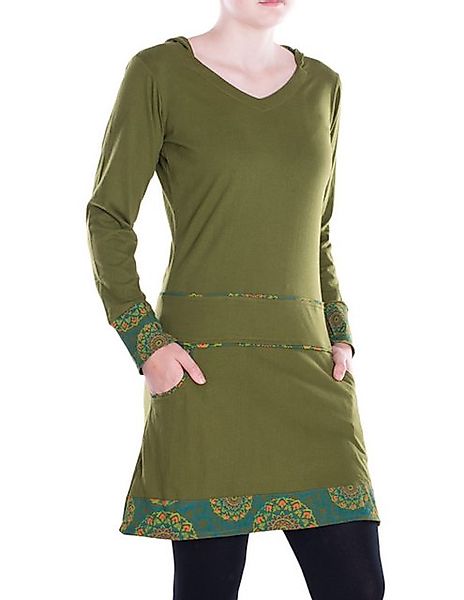 Vishes A-Linien-Kleid Damen Kleid Baumwolle Casual A-Linie V-Ausschnitt Lan günstig online kaufen