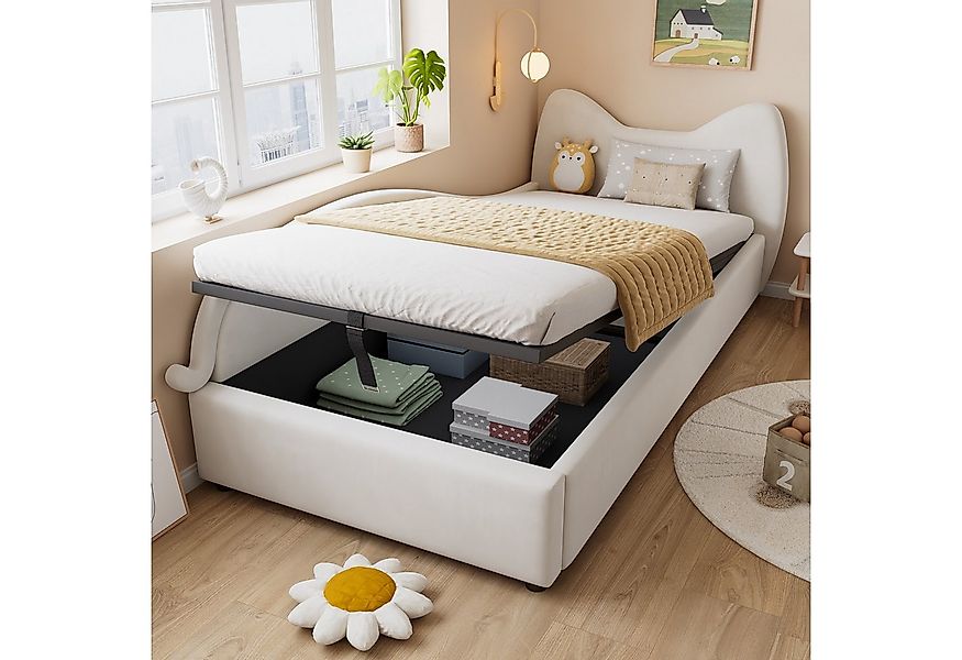 STILVORA Schlafsofa 90×200 mit Seitenplatte,Kinderbett Bettgestell mit Bett günstig online kaufen