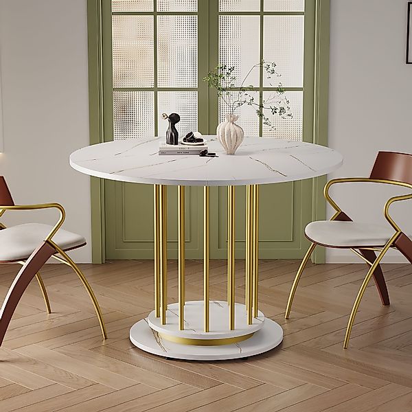 Furnishings Home Esstisch Runder Esstisch Marmoroptik günstig online kaufen