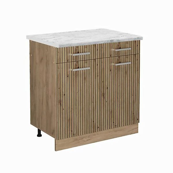 Vicco Unterschrank R-Line, Artisan-Eiche/Goldkraft Eiche, 80 cm AP Marmor günstig online kaufen