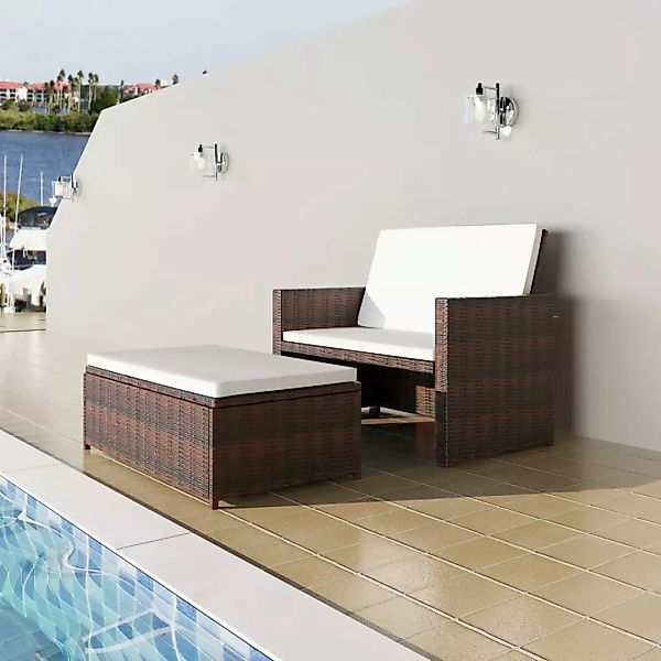 Gartensofa Poly Rattan Braun günstig online kaufen