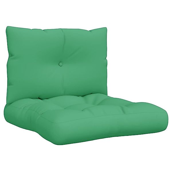 vidaXL Sitzauflage Palettenkissen 2-tlg. Grün Stoff, günstig online kaufen