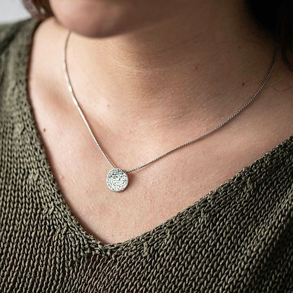 Materia Kettenanhänger Damen Silber Struktur gewölbt günstig online kaufen