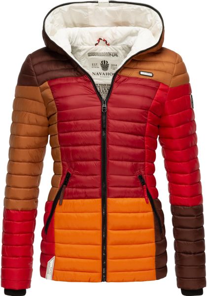 Navahoo Steppjacke "Multikulti" mit Kapuze stylische Colorblocking Übergang günstig online kaufen