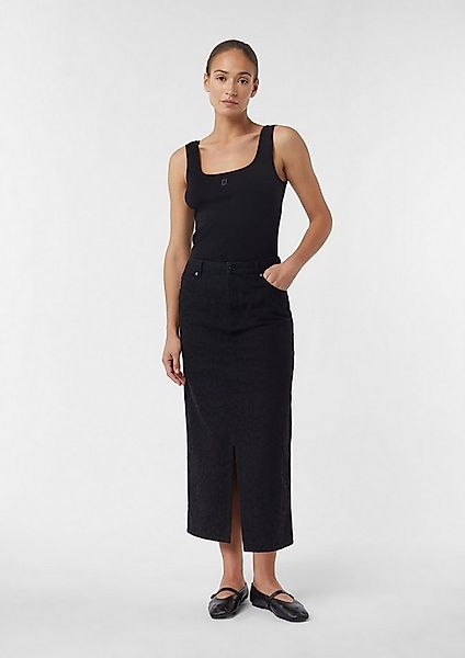 comma Midirock Rock Langer Denim-Rock in Leo-Jacquard günstig online kaufen